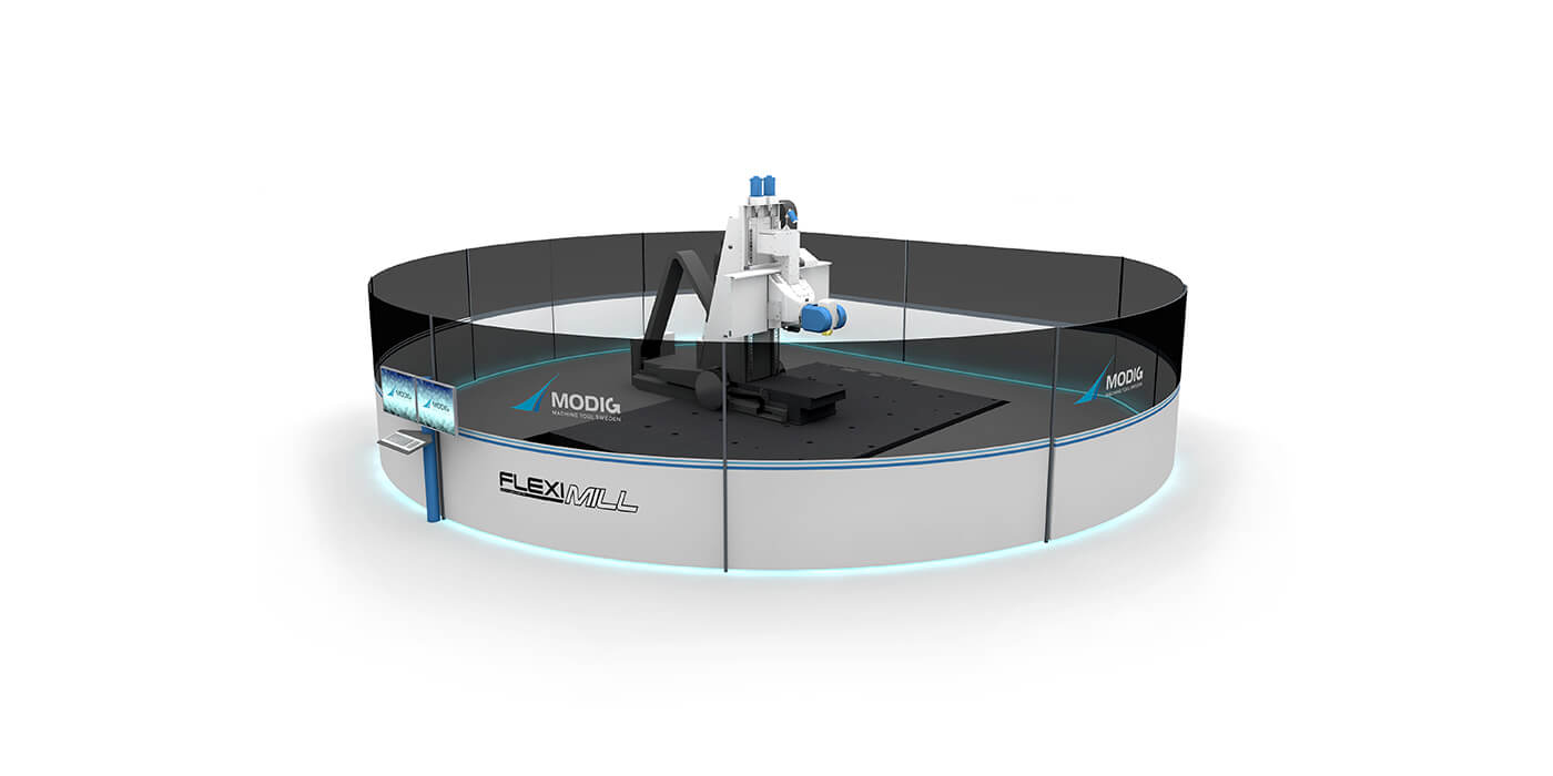 Modig FlexiMill CNC-maskine – 5-akset bearbejdningscenter til store emner med høj præcision og fuld automation.